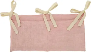 Baby Crib Hanging Storage Bag,Soft Cotton Yarn Cloth Hanging Storage Pocket Organizer with Two Pocket for Baby Cribs and Toys Type 2