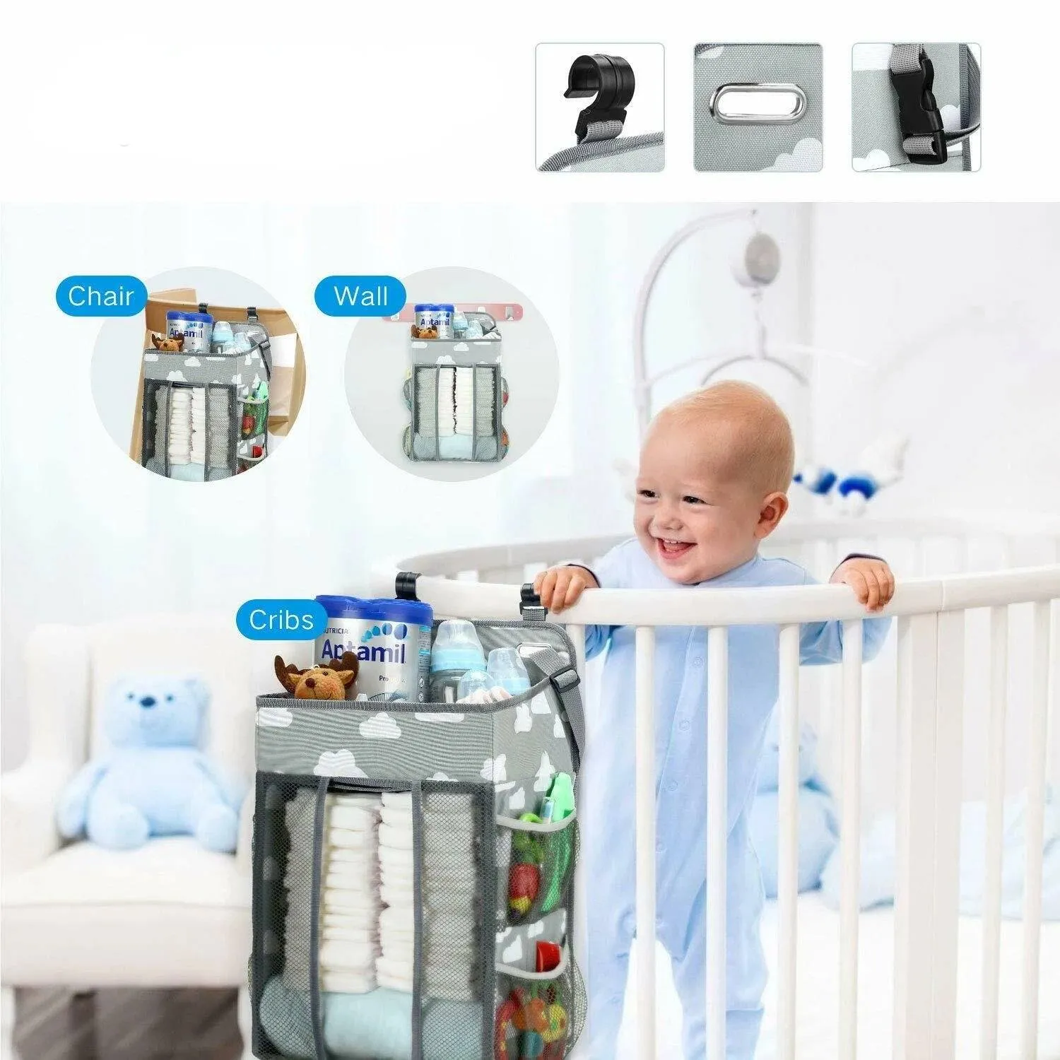 Baby Hanging Storage Caddy Crib Organizer