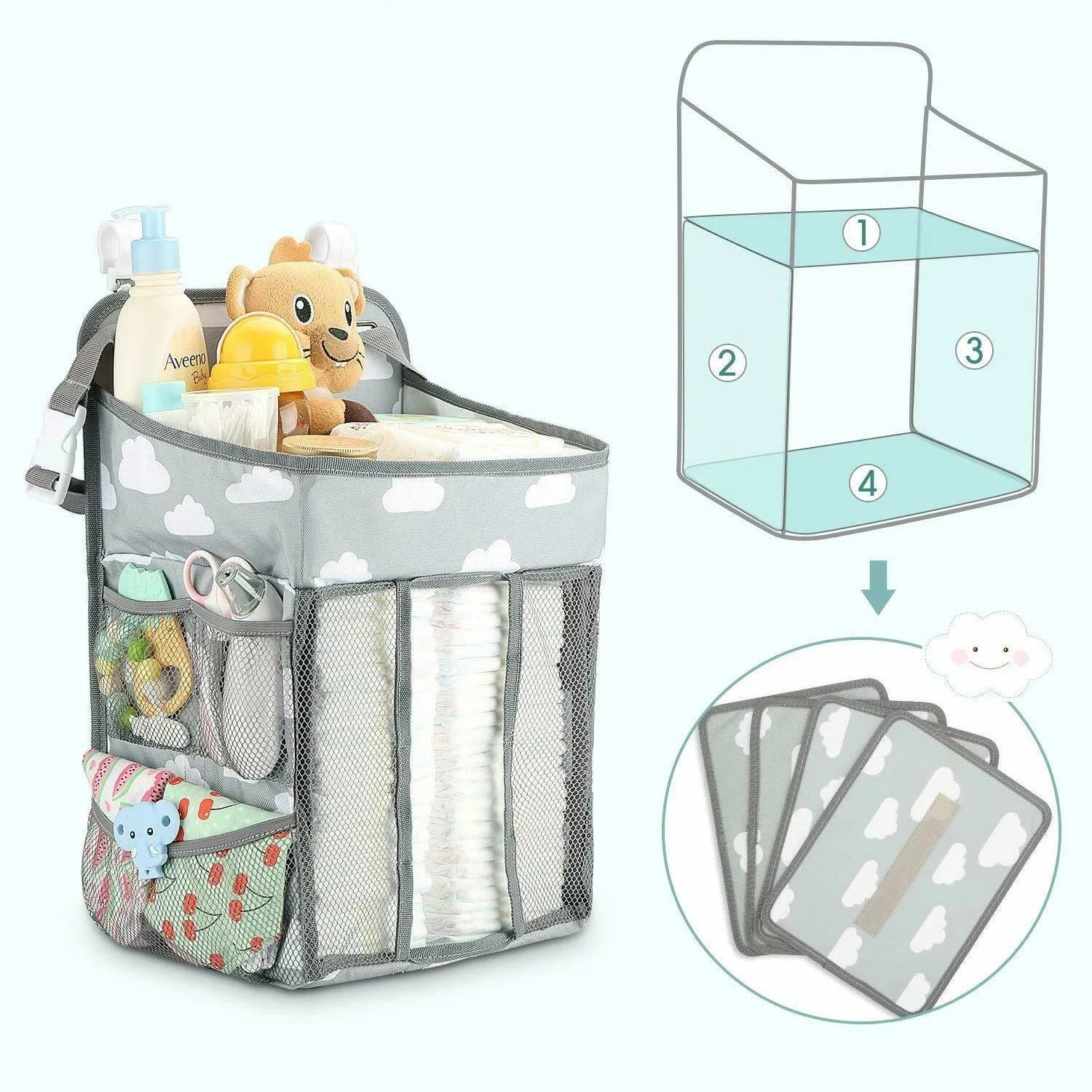 Baby Hanging Storage Caddy Crib Organizer