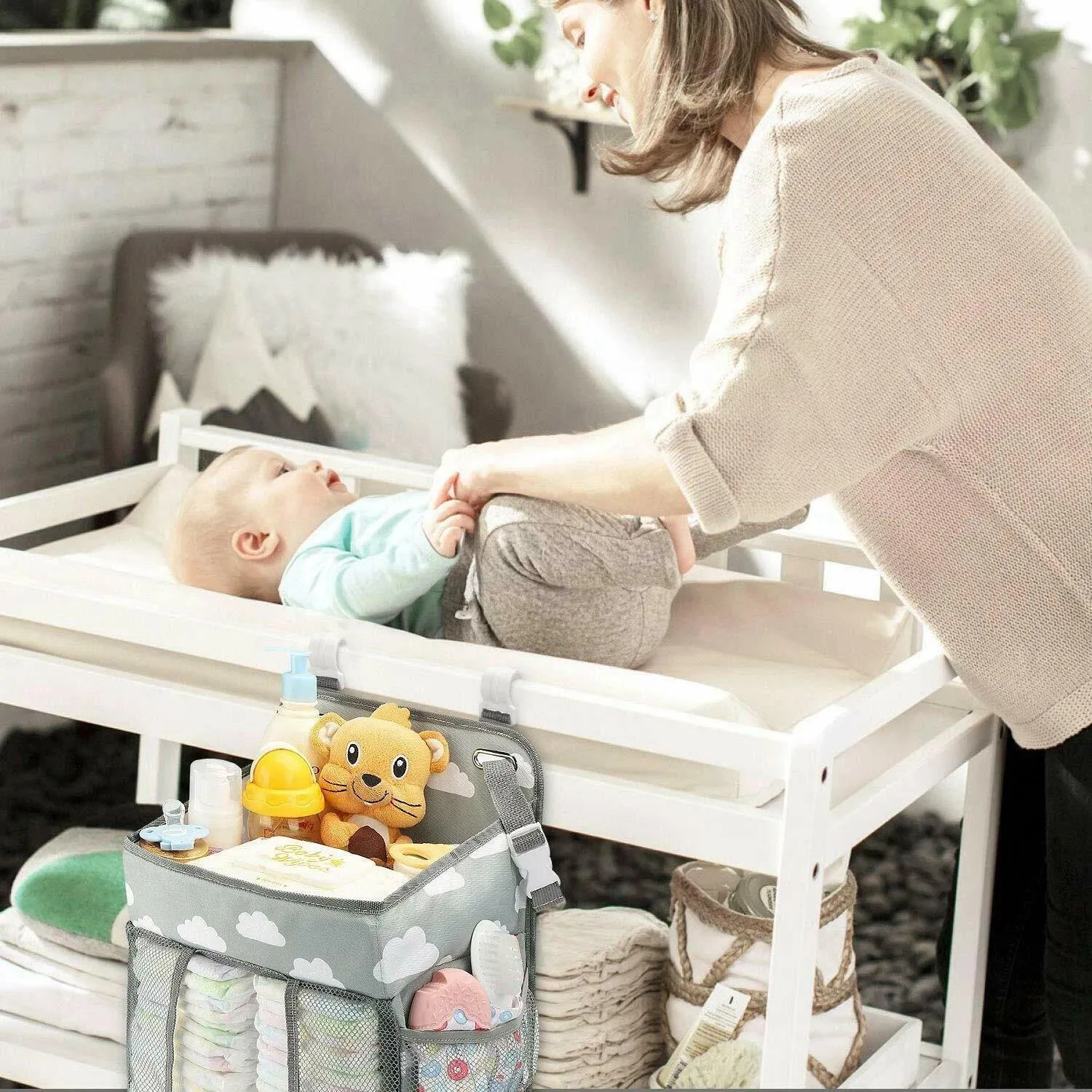 Baby Hanging Storage Caddy Crib Organizer