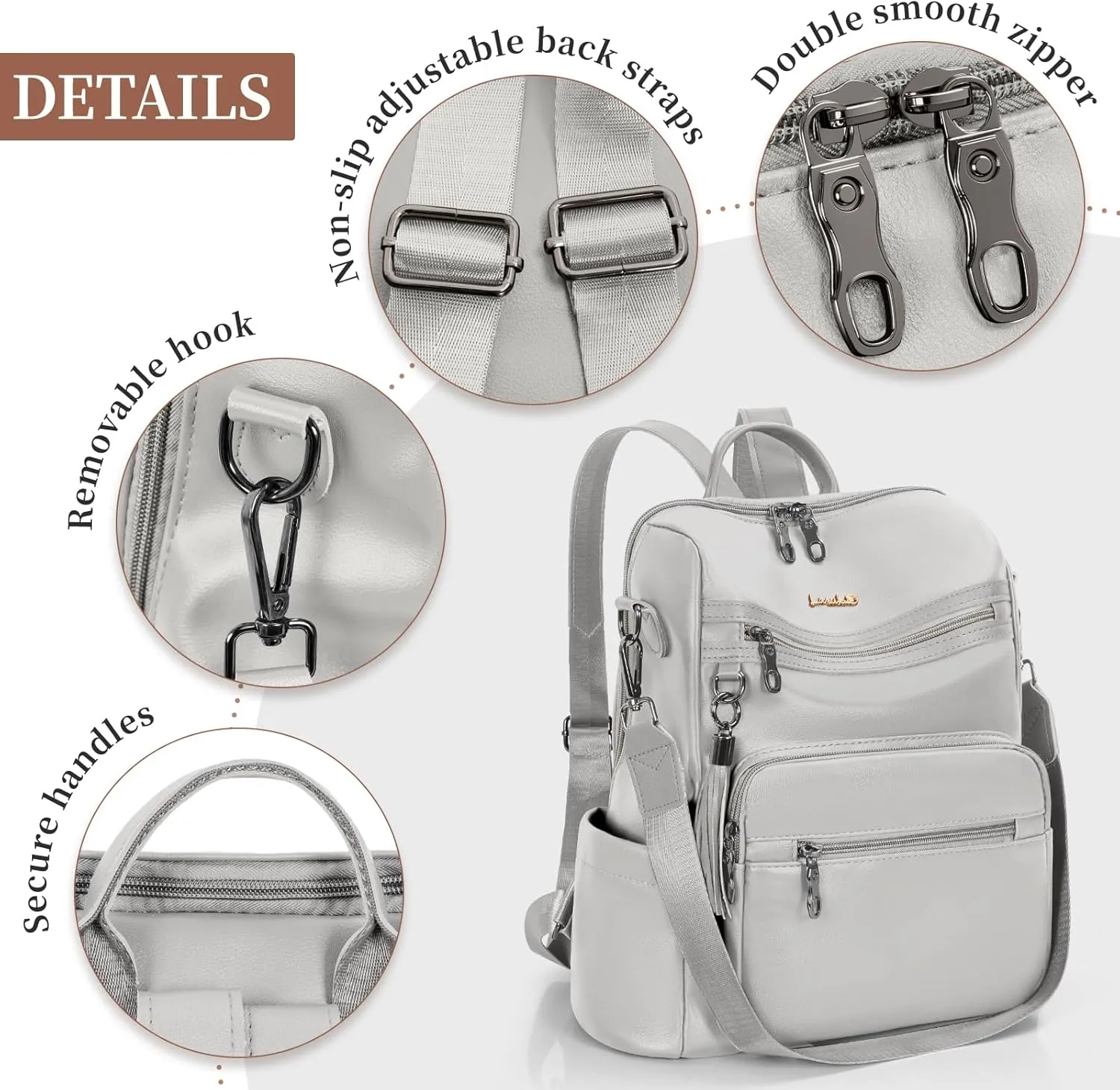 Backpack Purse for Women Travel Convertible Shoulder Tassel Bag Ladies Work Travel Handbags