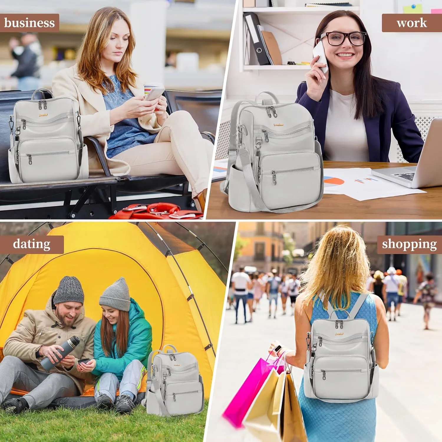 Backpack Purse for Women Travel Convertible Shoulder Tassel Bag Ladies Work Travel Handbags