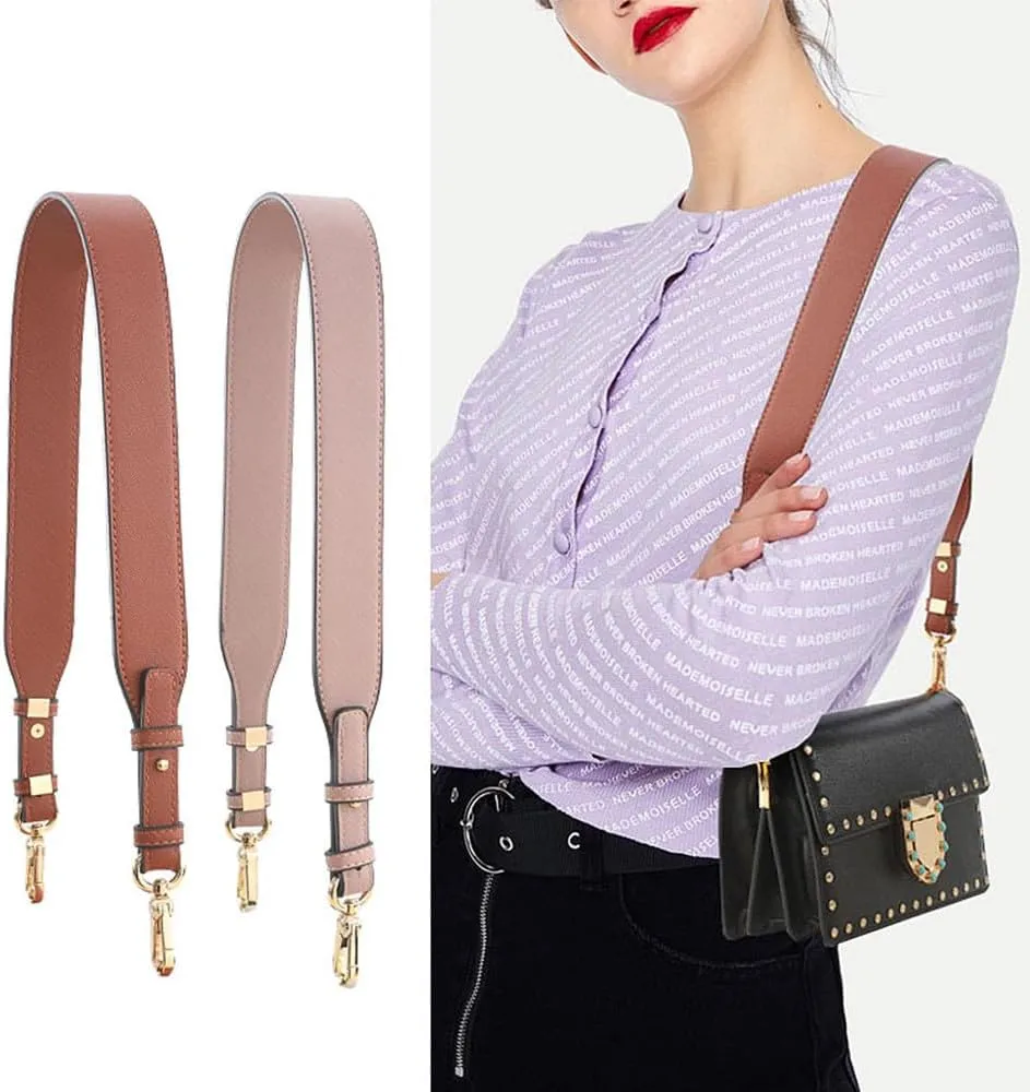 Bag Strap-Replacement Crossbody Bag Purse Faux Leather-Strap Shoulder Adjustable Replacement-Strap for Handbag Brown