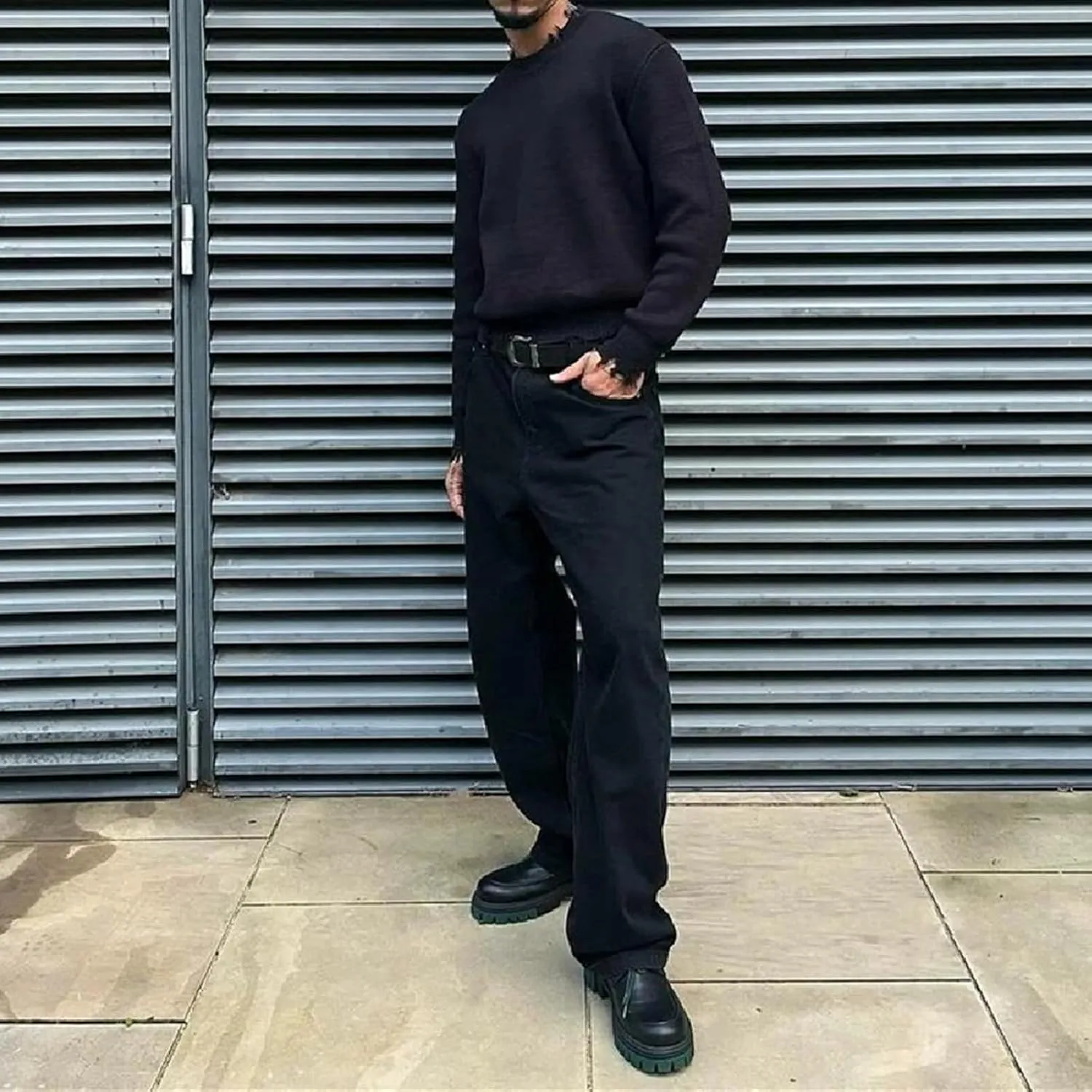 Baggy Jeans for Men Loose Fit Wide Leg Denim Pants Skateboard Hip Hop Jeans Y2K Vintage Streetwear Trousers
