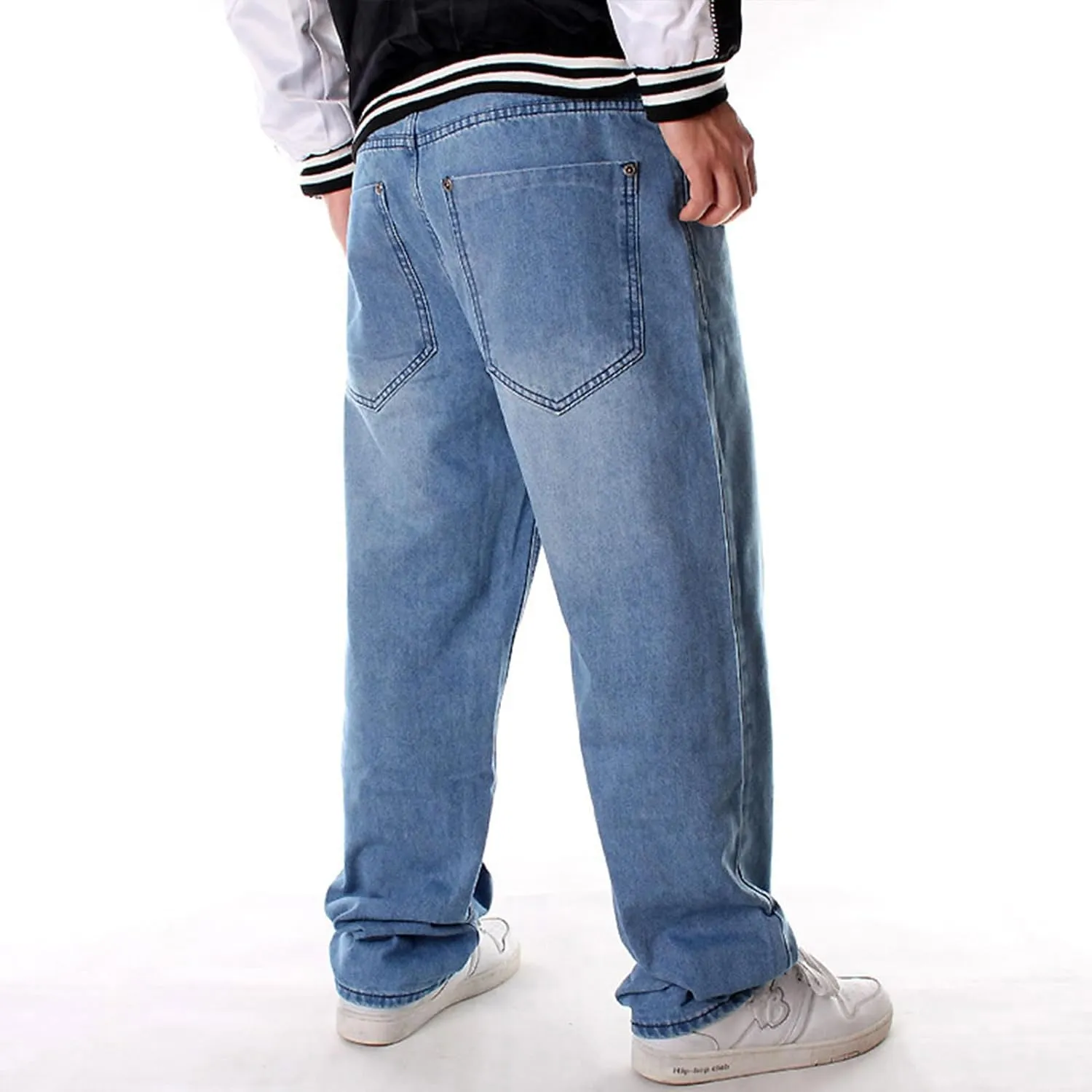 Baggy Pants Y2k Skater Jeans Wide Leg Jeans Men White Oversized Jeans