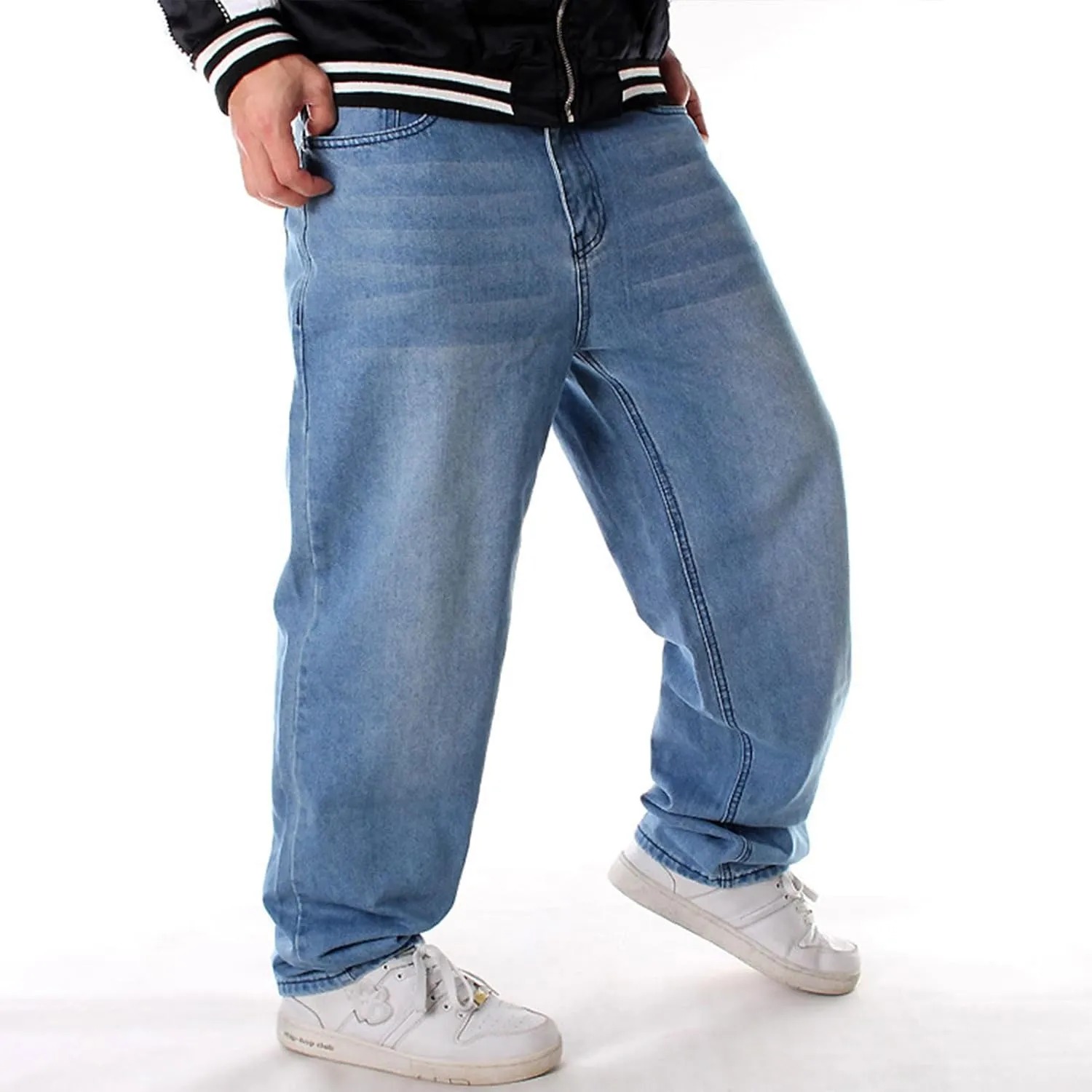 Baggy Pants Y2k Skater Jeans Wide Leg Jeans Men White Oversized Jeans