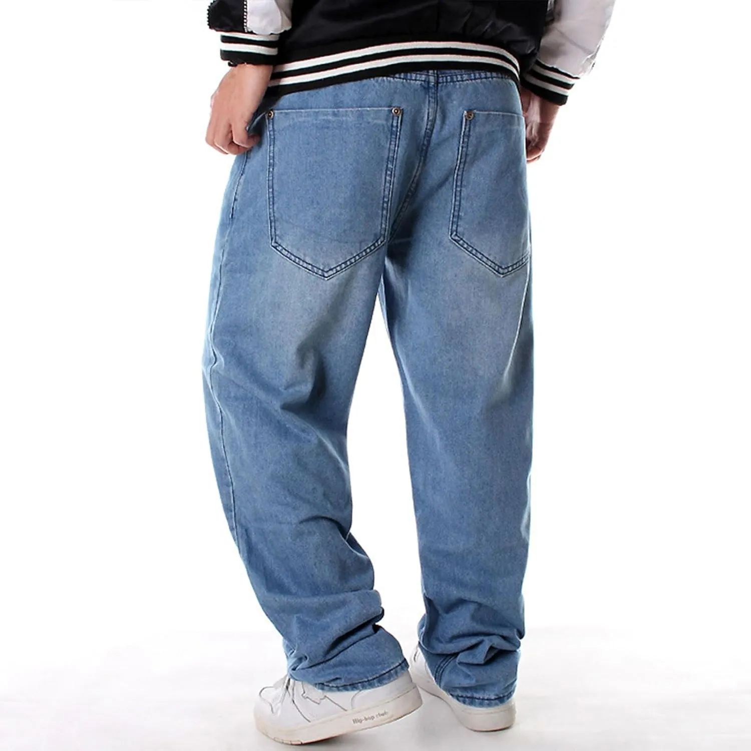 Baggy Pants Y2k Skater Jeans Wide Leg Jeans Men White Oversized Jeans