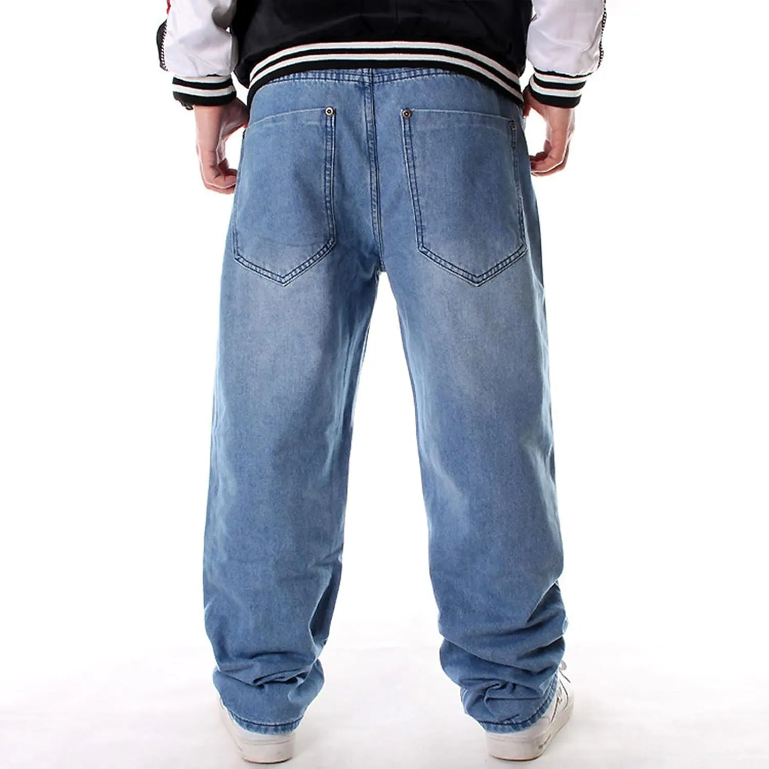 Baggy Pants Y2k Skater Jeans Wide Leg Jeans Men White Oversized Jeans