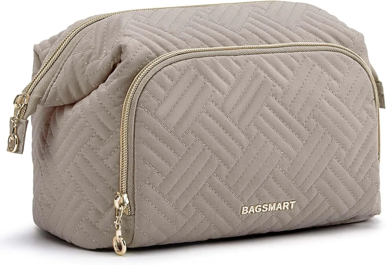 BAGSMART Travel Makeup Bag, Cosmetic Bag Make Up Organizer Case,Large Wide-open Pouch for Women Purse for Toiletries Accessories Brushes