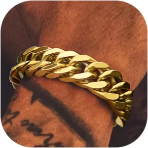 Bandmax Cuban Link Chain Bracelet for Men Women, Silver/Gold/Black Hip Hop Punk Biker Hand Chain Bracelets 7"-9" Mens Chunky Chain Jewelry