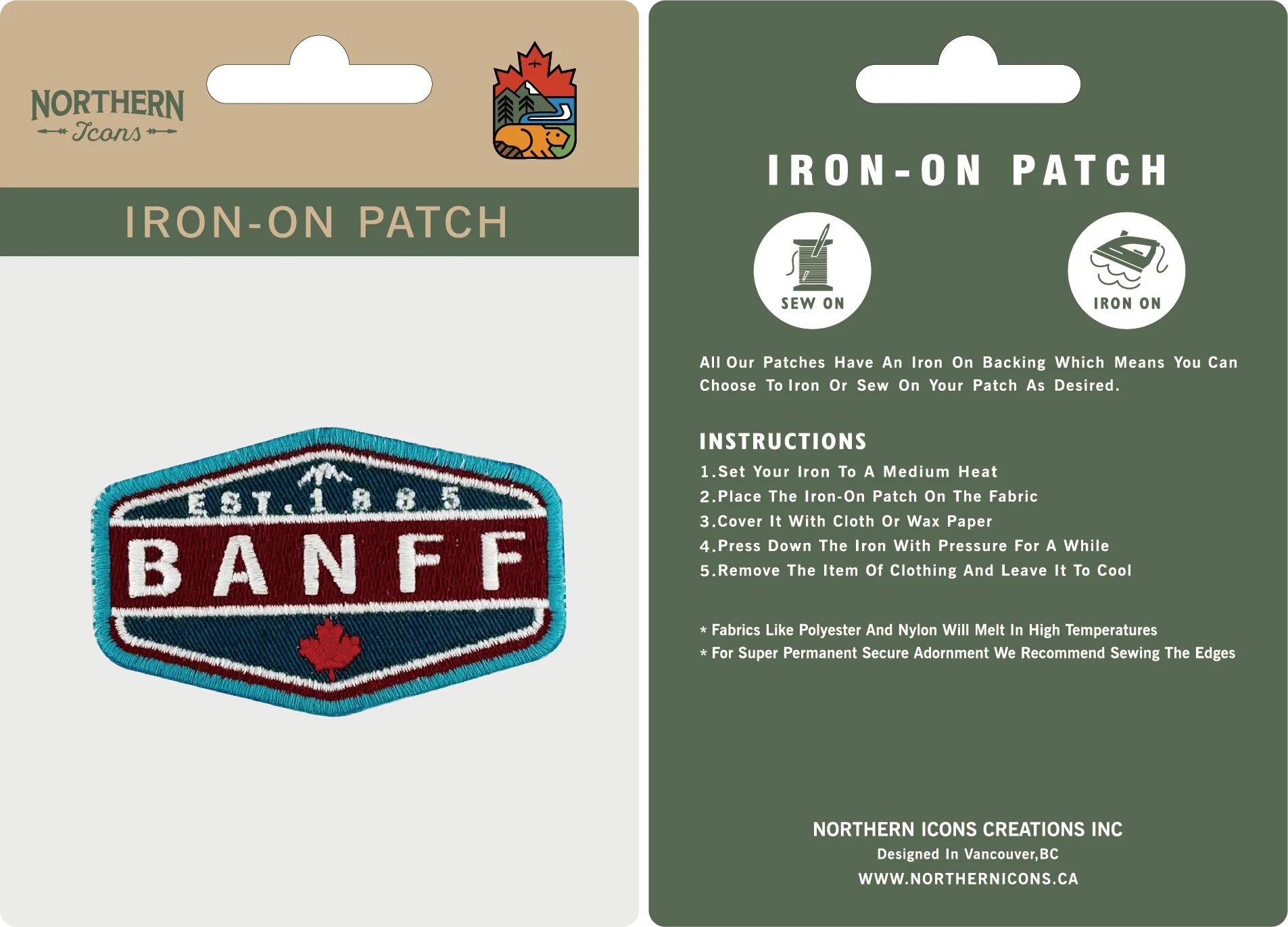 Banff iron-on embroidery patch