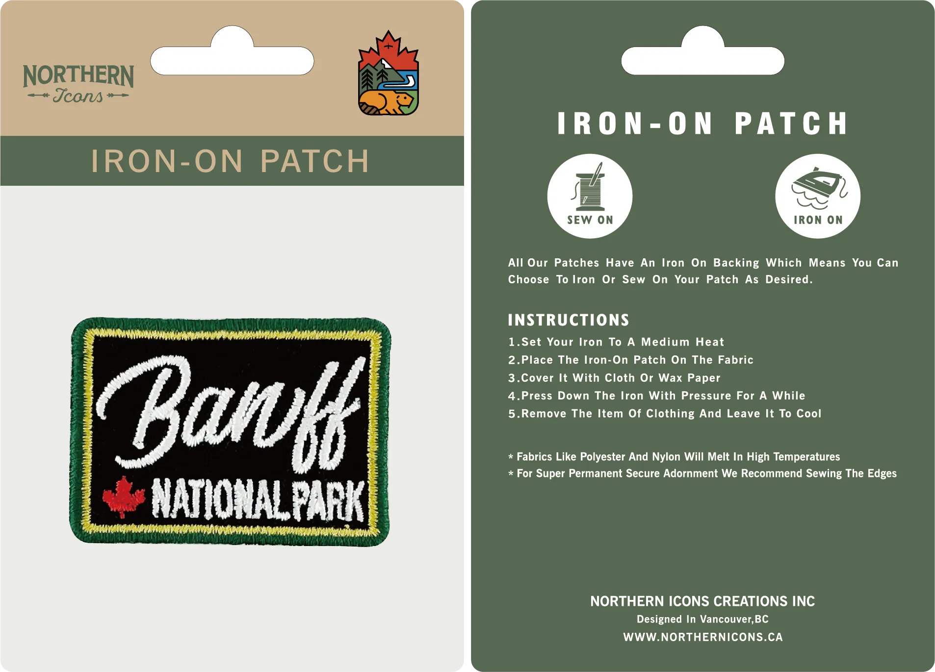 Banff iron-on embroidery patch