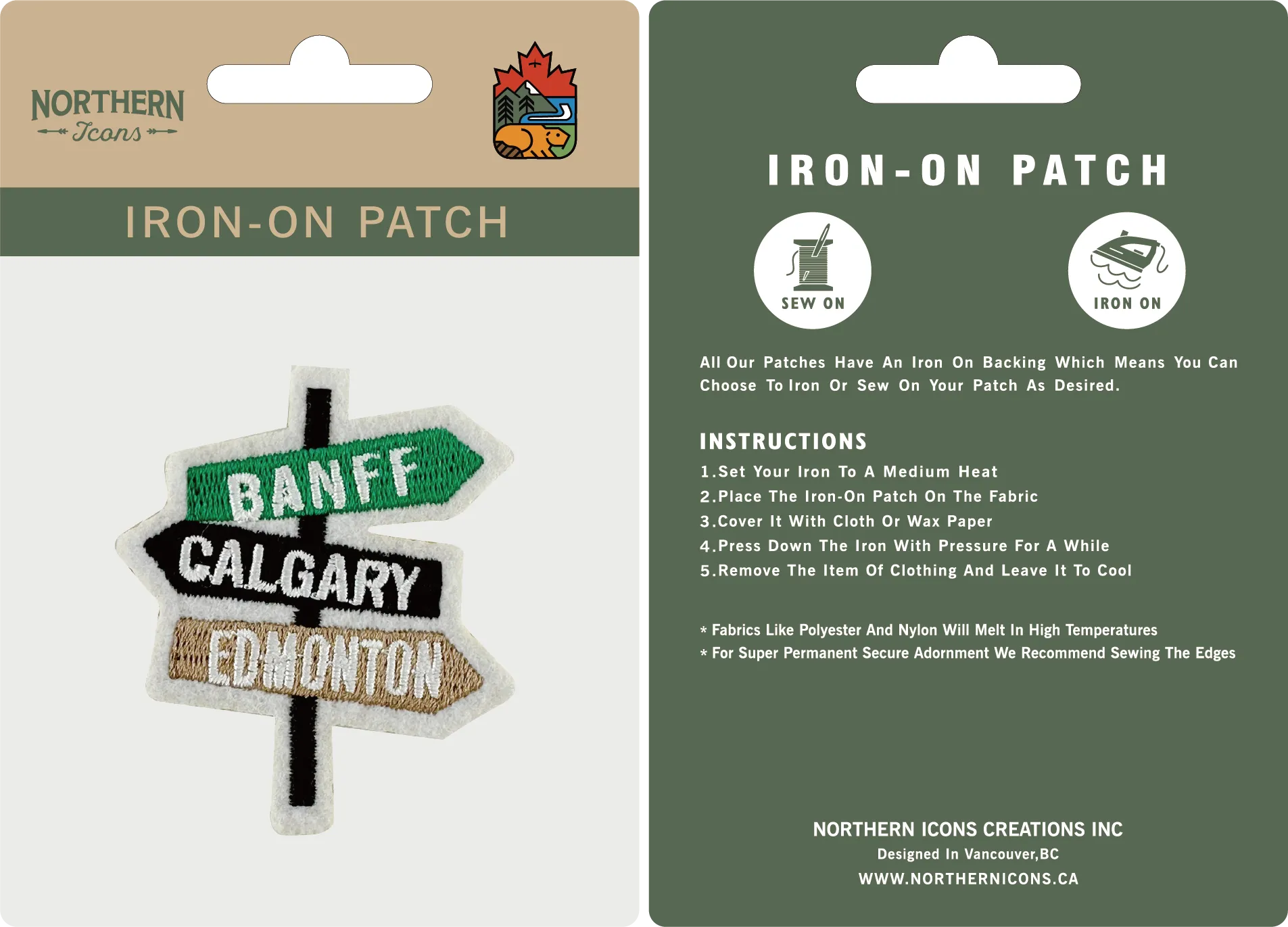 Banff iron-on embroidery patch