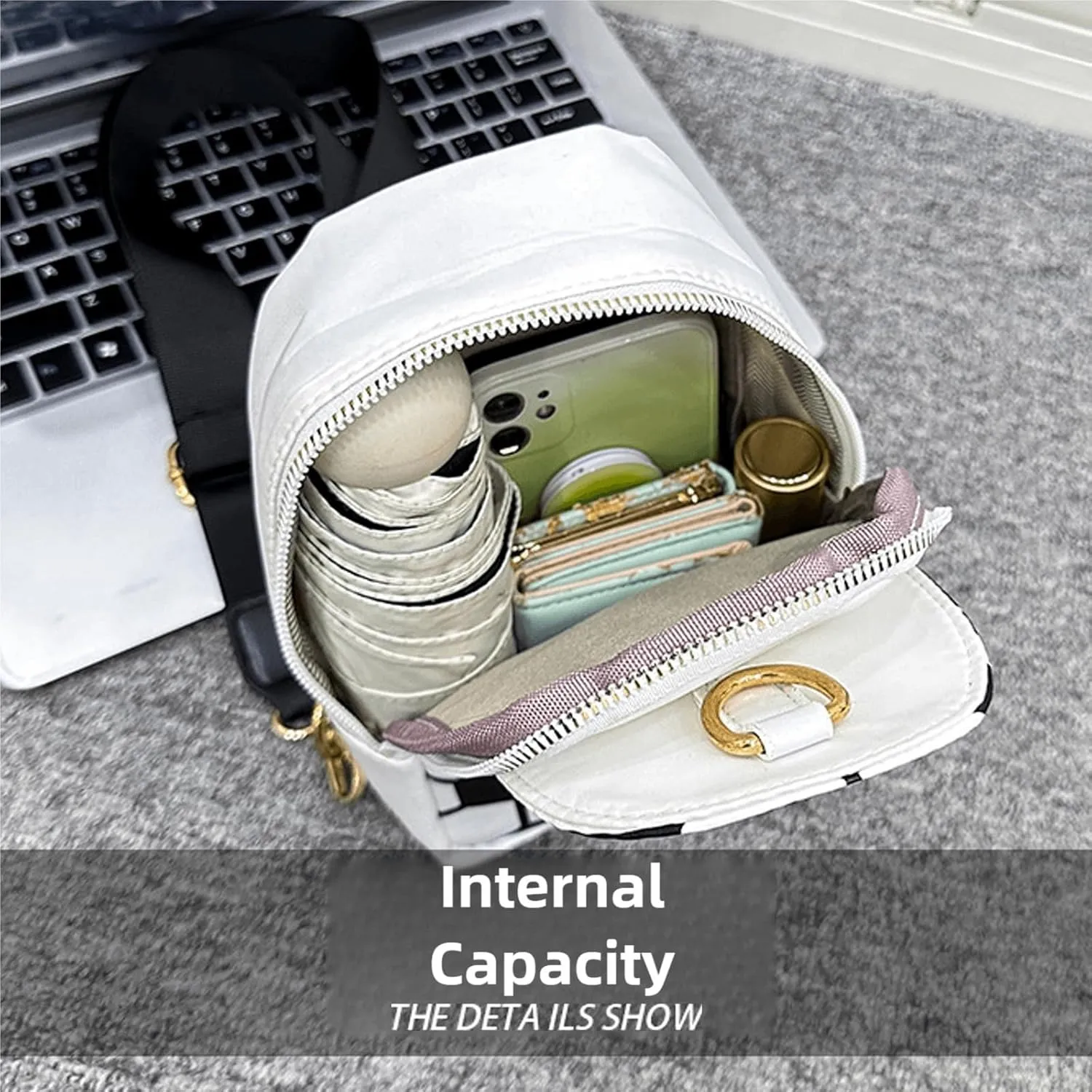 Baseball Crossbody Bag for Women – Softball Sling Bag with Multiple Pockets, Adjustable Strap, Hands-Free Design for Sports