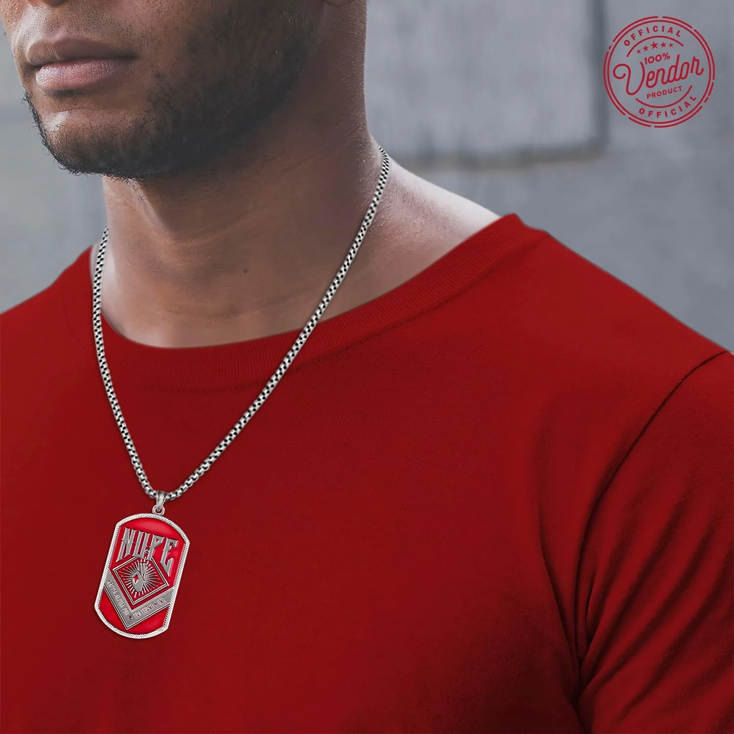 BBGreek Kappa Alpha Psi Fraternity Paraphernalia - Dog Tag Pendant Necklace with 24 Inch Rope Chain - Official Vendor
