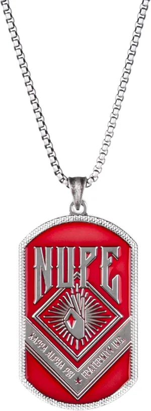 BBGreek Kappa Alpha Psi Fraternity Paraphernalia - Dog Tag Pendant Necklace with 24 Inch Rope Chain - Official Vendor
