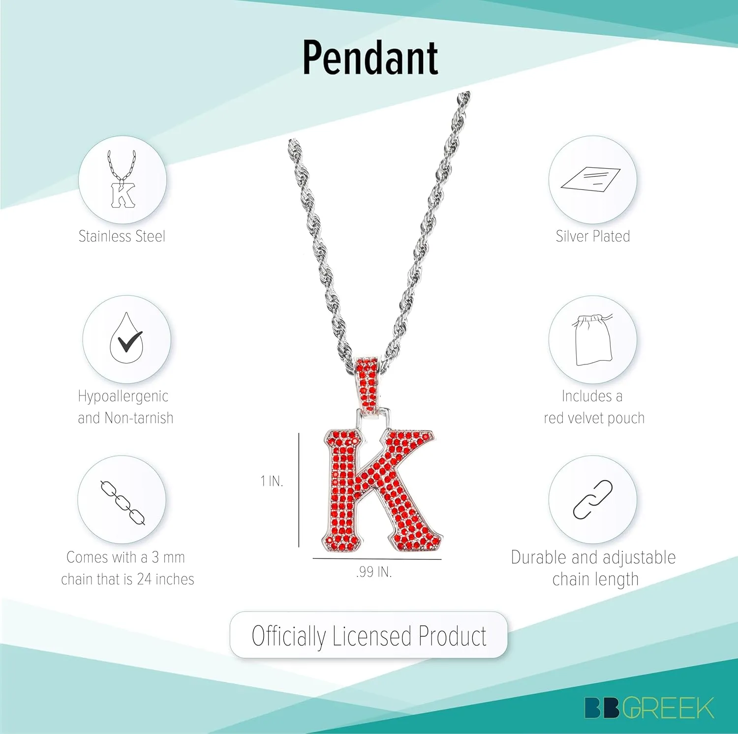 BBGreek Kappa Alpha Psi Fraternity Paraphernalia - Official Vendor - Pendant Necklace - Collection