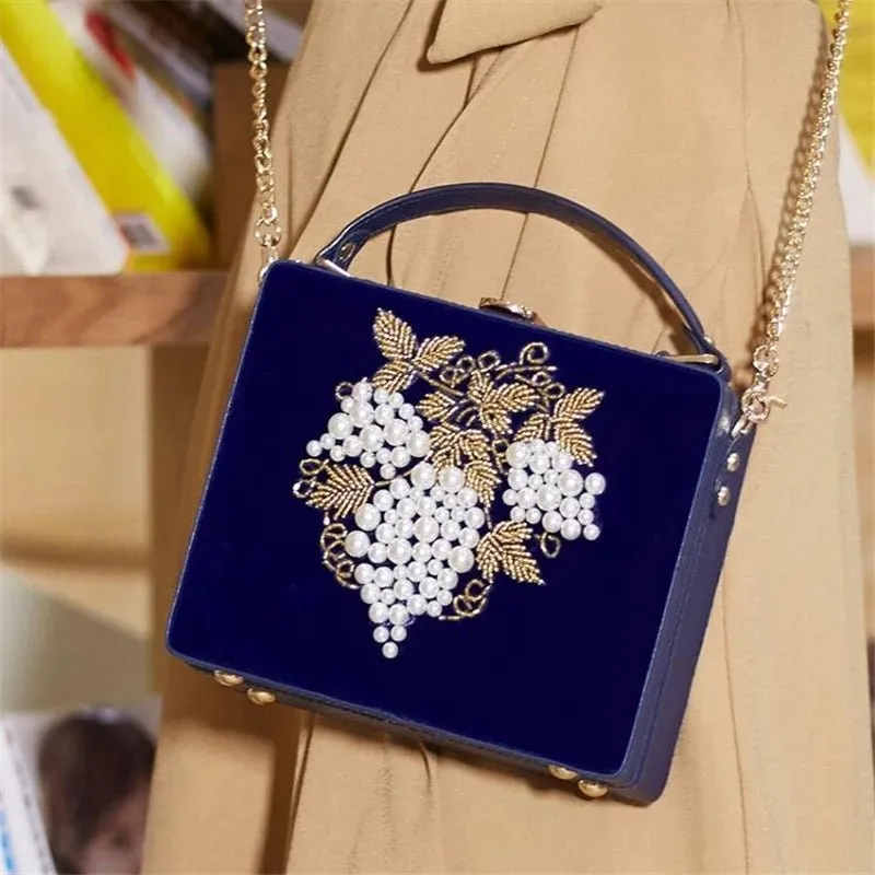 Beaded Velvet Evening Clutch Box