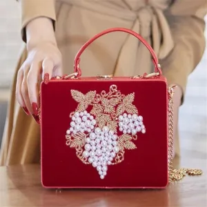 Beaded Velvet Evening Clutch Box