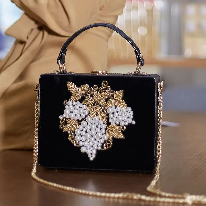 Beaded Velvet Evening Clutch Box