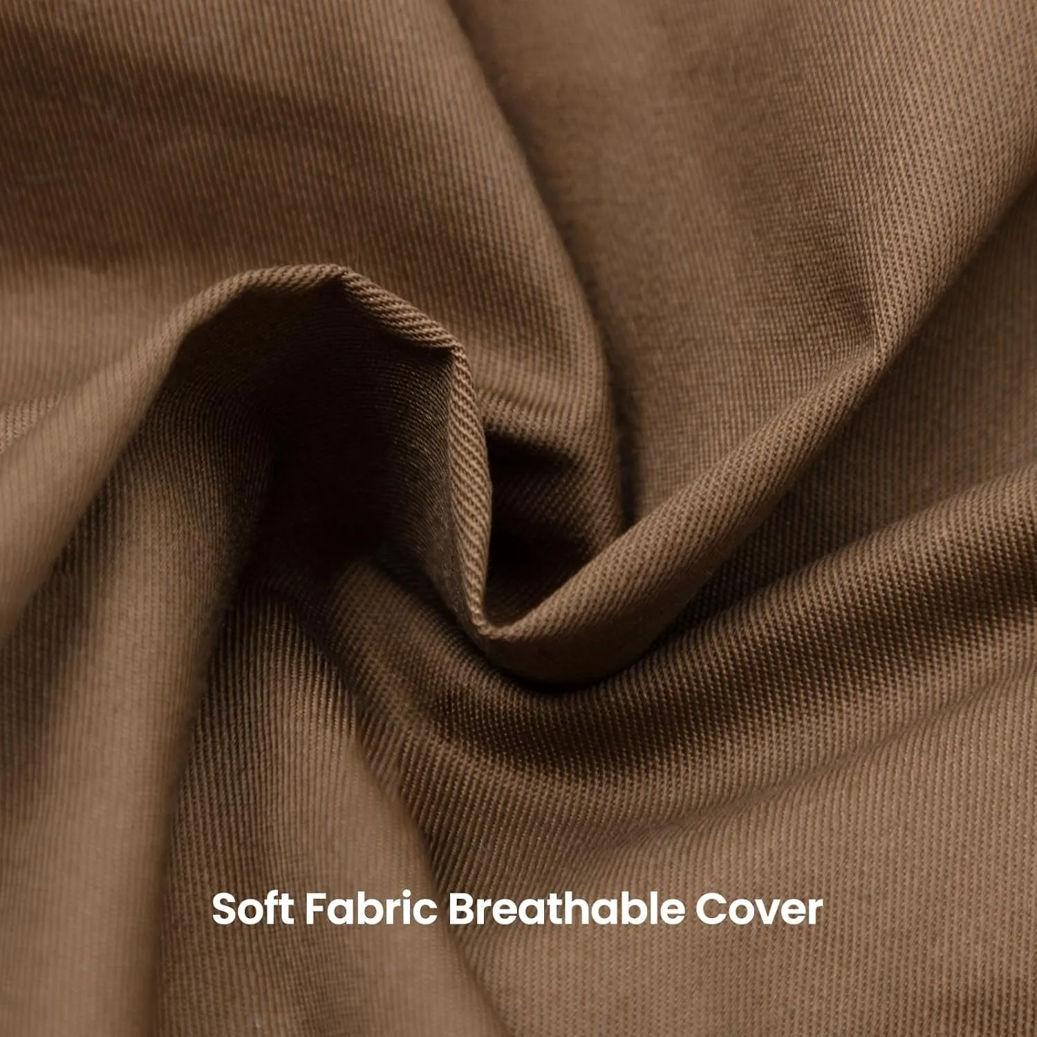 Bed Wedge Pillow Cover Silky & Smooth Wedge Pillowcase, Soft & Breathable, Removable & Machine Washable-Zipper Design (Khaki, 24"x24"x7.5")