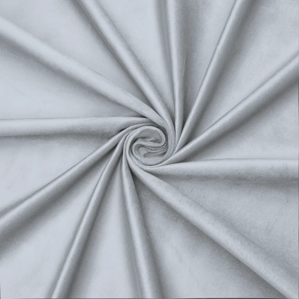 Bella Rosa Plain Velvet 140cm Silver Lining