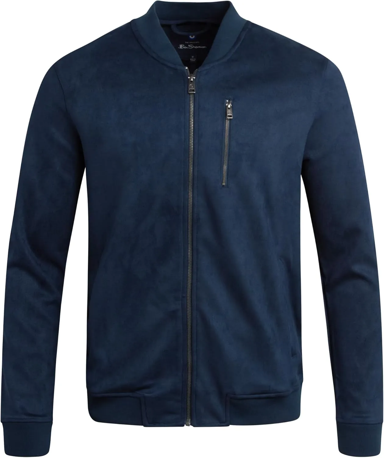 Ben Sherman Men's Bomber Jacket - Cozy Full Zip Up Faux Suede Bomber Jacket for Men - Casual Mens Suede Jacket (S-XL)