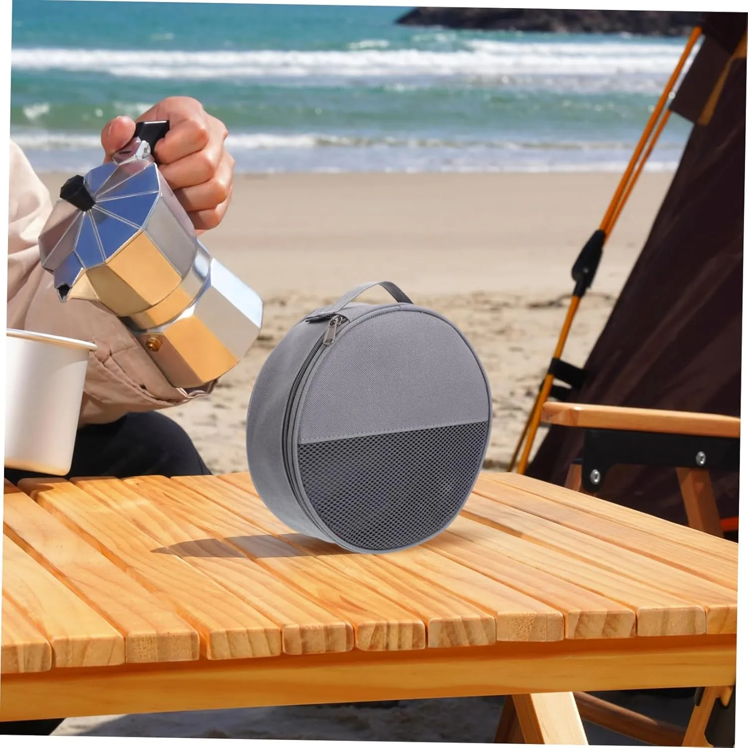 BESPORTBLE Outdoor Tableware Bag Canvas Bag Outdoor Dish Bag Camping Plates Bag Camping Plate Bag Picnic Tableware