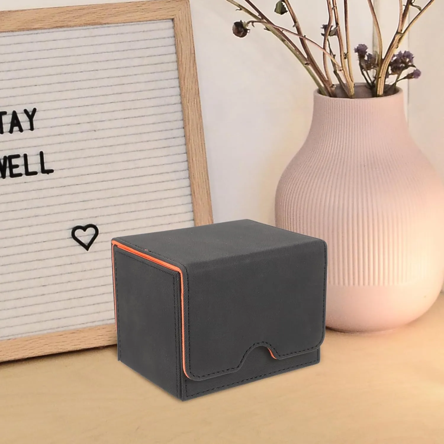 BESPORTBLE PU Card Deck Storage Organizer for Trading Games Portable Playing Card Holder with Durable Design Compact for Home Outdoor Use