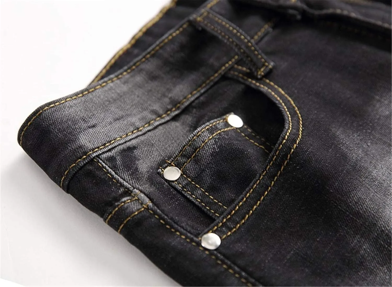 Betusline Mens Jean Shorts Distressed Ripped Denim Shorts Summer Casual Classic Straight Short Jeans
