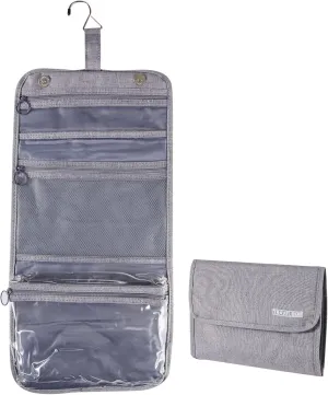 Big Hippo Toiletry Bag, Hanging Toiletry Travel Organizer Travel Bag for Men & Women, Water-resistant Makeup Cosmetic Bag (Gray)