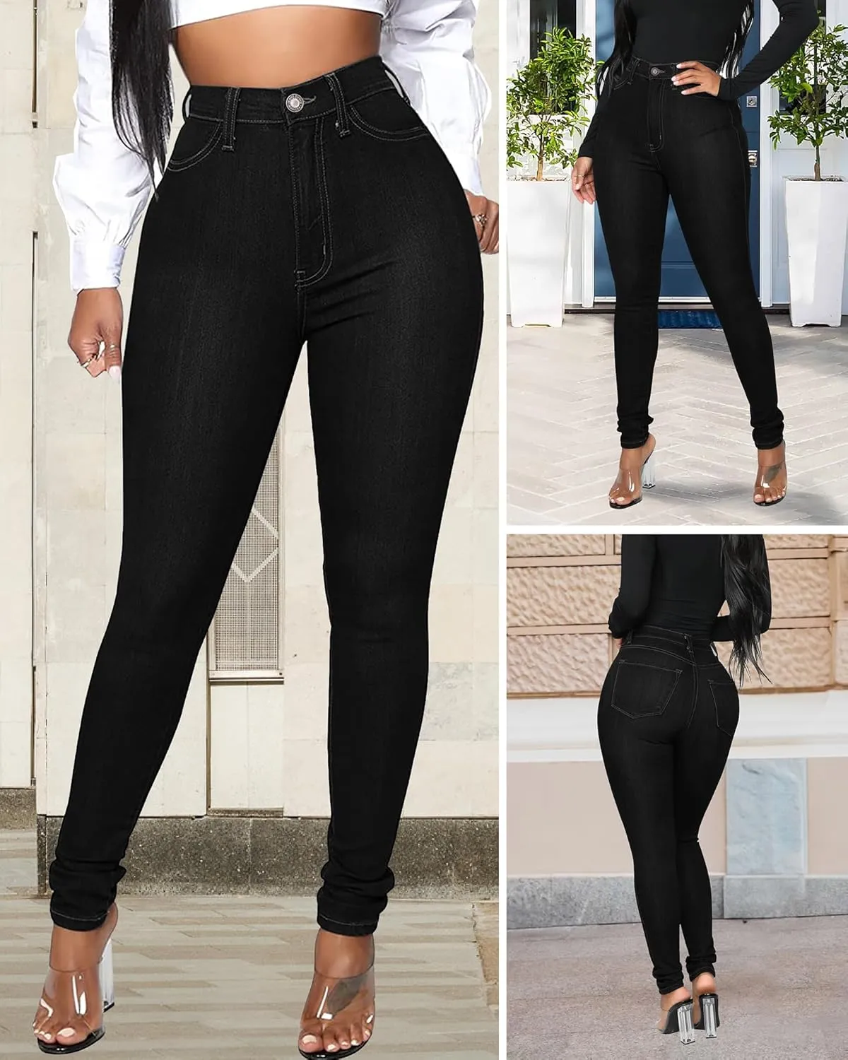 BISUAL Womens High Waisted Butt Lifting Jeans Distressed Stretch Skinny Sexy Colombian Jeans for Women