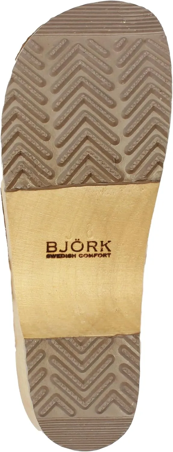 Bjork Gerda Wood Closed-Toe Leather Clogs