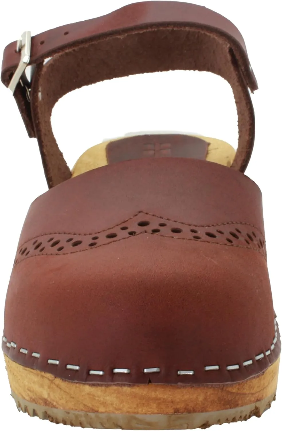 Bjork Gerda Wood Closed-Toe Leather Clogs