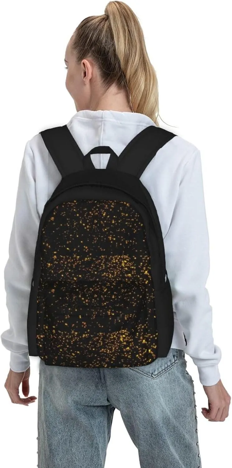 Black And Gold Wallpaper Print Storage Bag, Shoulder Bag, Leisure Bag, Large Capacity Leisure Sports Shoulder Bag