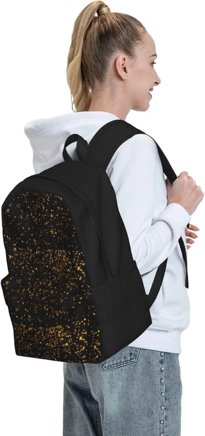 Black And Gold Wallpaper Print Storage Bag, Shoulder Bag, Leisure Bag, Large Capacity Leisure Sports Shoulder Bag