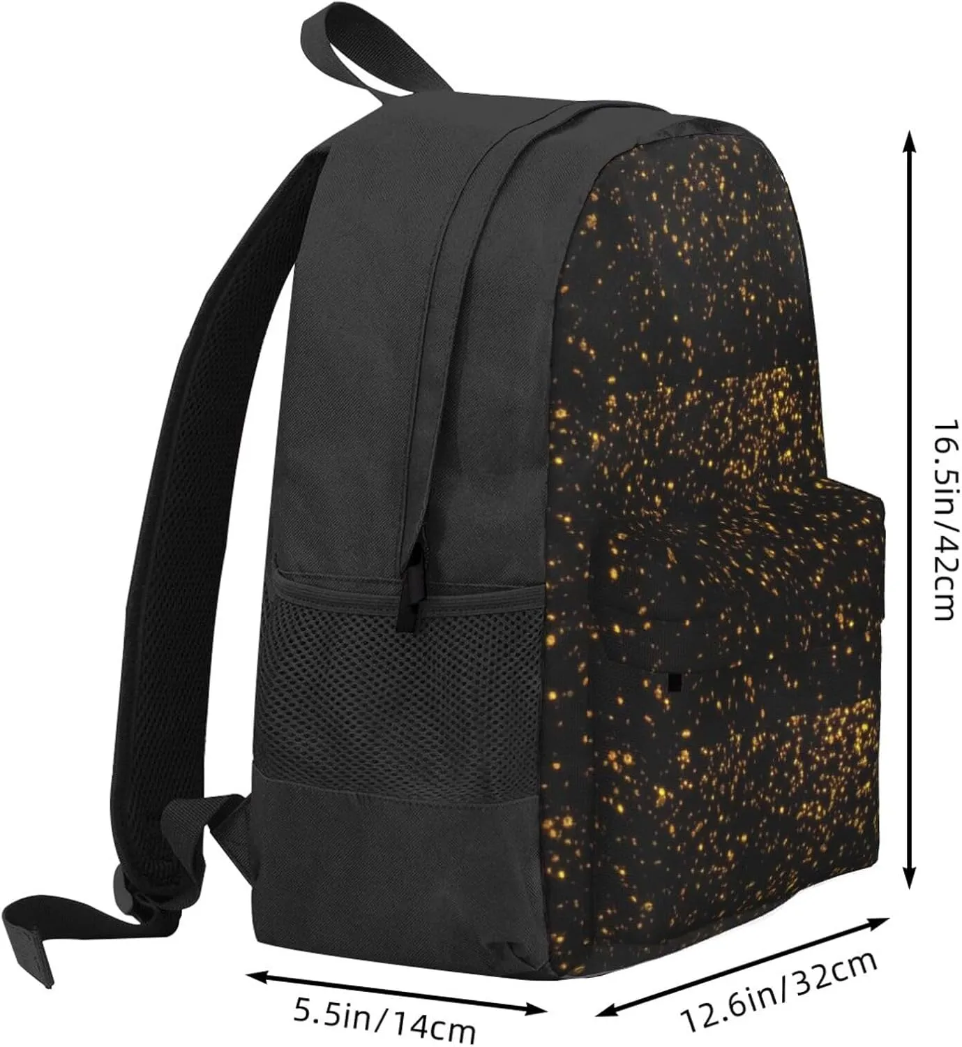 Black And Gold Wallpaper Print Storage Bag, Shoulder Bag, Leisure Bag, Large Capacity Leisure Sports Shoulder Bag