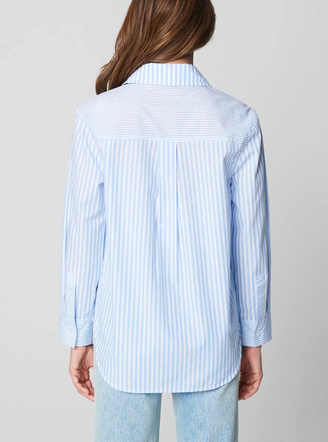 [BLANKNYC] Womens Luxury Clothing Oversized Stripe Collared Shirt, Comfortable & Stylish