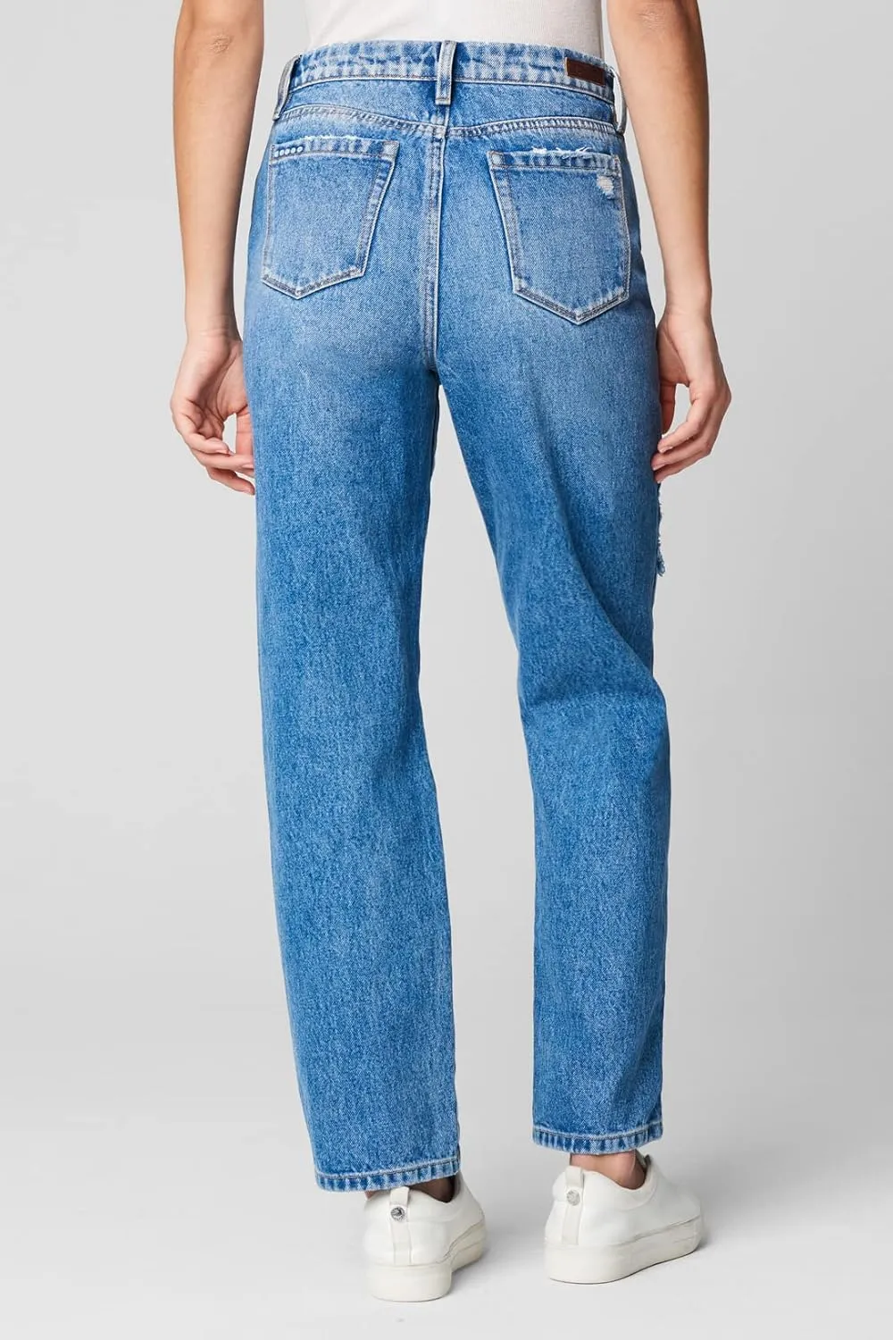 [BLANKNYC] Womens Relaxed High Rise Straight Leg Rip Loose Fit Jeans, Comfortable Pants & Designer ClothingJeans