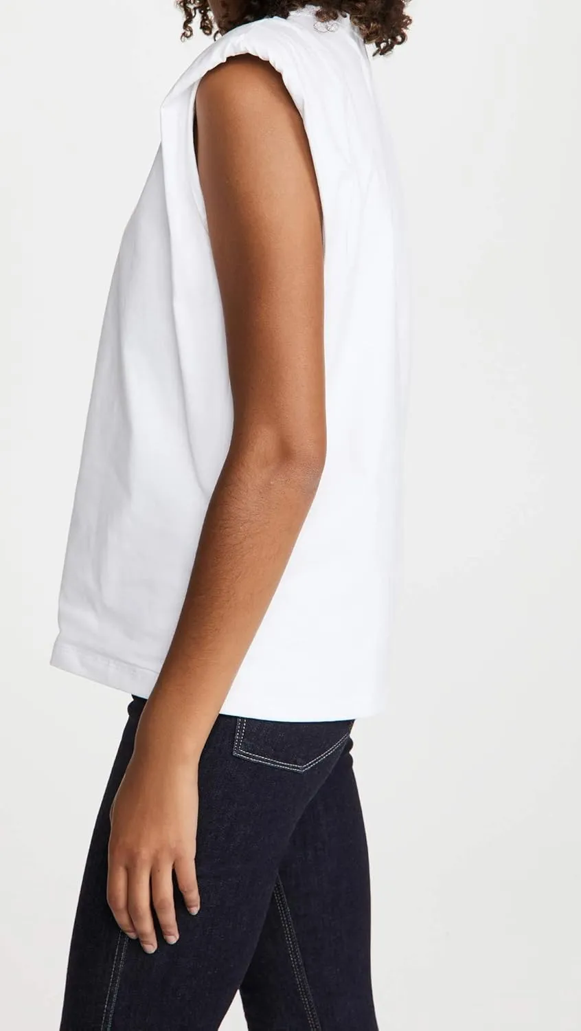 [BLANKNYC] Womens Sleeveless Padded Shoulder V-Neck Tee ShirtSleeveless Padded Shoulder V-Neck TEE Shirt