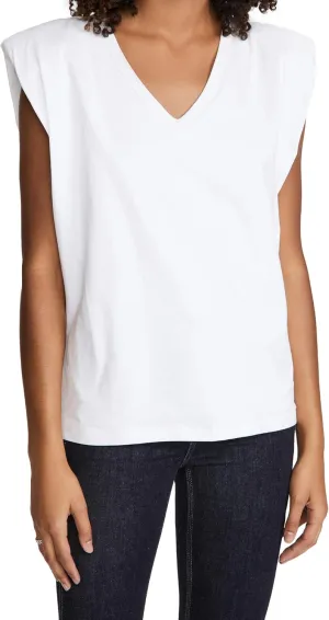 [BLANKNYC] Womens Sleeveless Padded Shoulder V-Neck Tee ShirtSleeveless Padded Shoulder V-Neck TEE Shirt