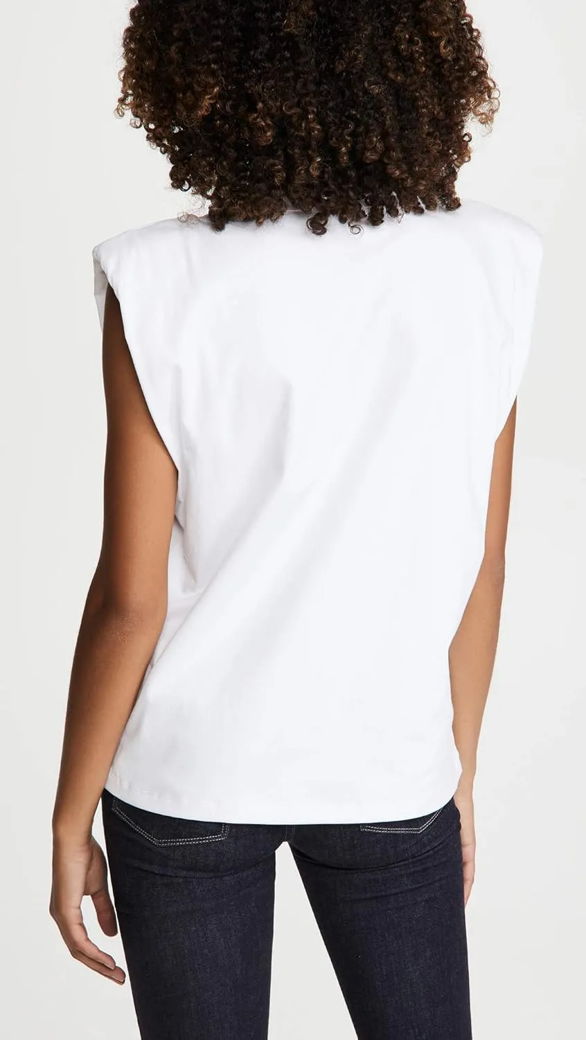 [BLANKNYC] Womens Sleeveless Padded Shoulder V-Neck Tee ShirtSleeveless Padded Shoulder V-Neck TEE Shirt