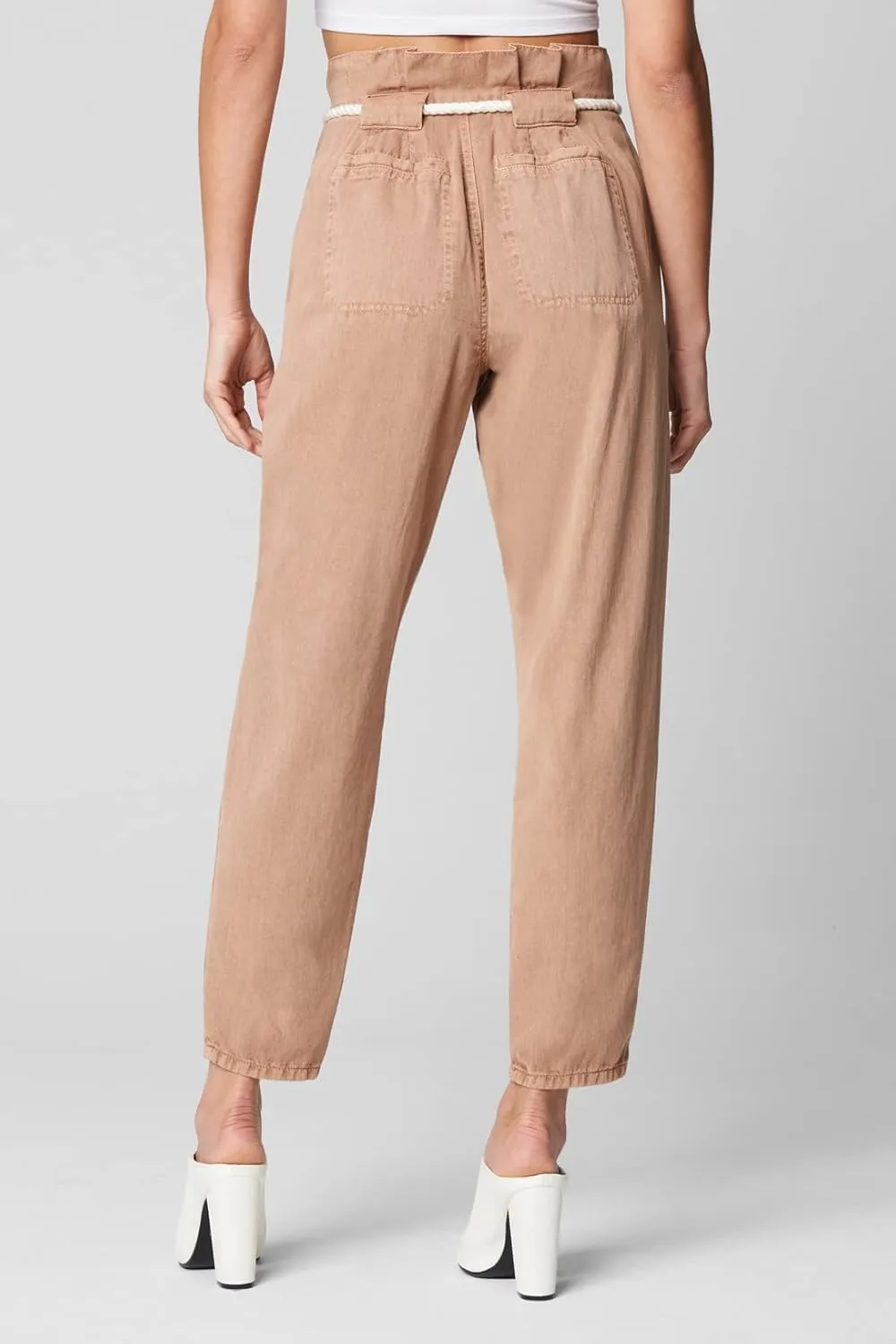 [BLANKNYC] Womens Straight Leg Paperleg Pant with Rope Belt, Comfortable Pants & Designer ClothingCasual Pants