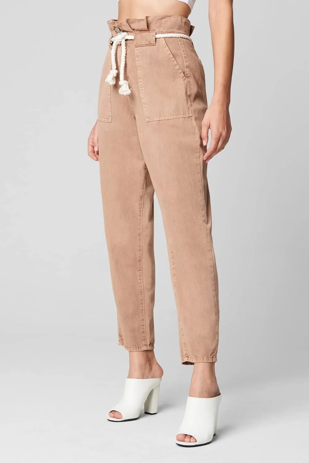 [BLANKNYC] Womens Straight Leg Paperleg Pant with Rope Belt, Comfortable Pants & Designer ClothingCasual Pants