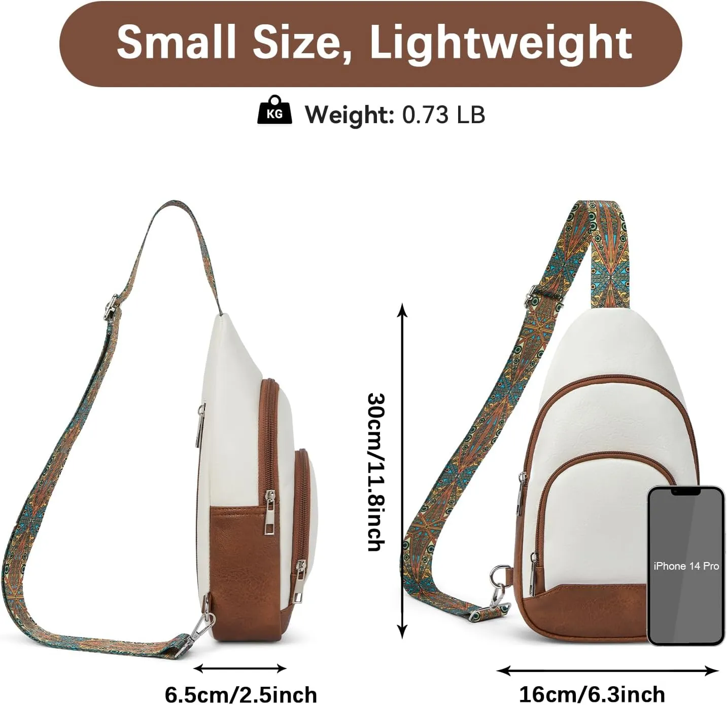 BOSTANTEN Small Sling Bag for Women Leather Crossbody Bags Fanny Pack Chest Bag for Travel