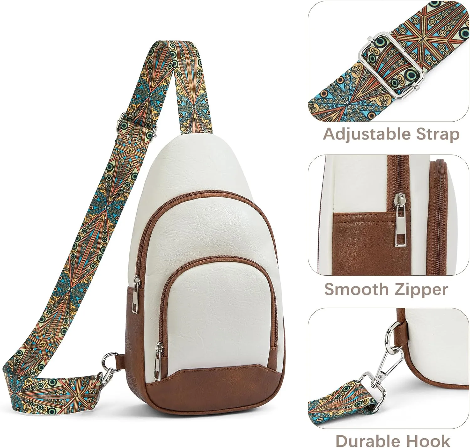 BOSTANTEN Small Sling Bag for Women Leather Crossbody Bags Fanny Pack Chest Bag for Travel