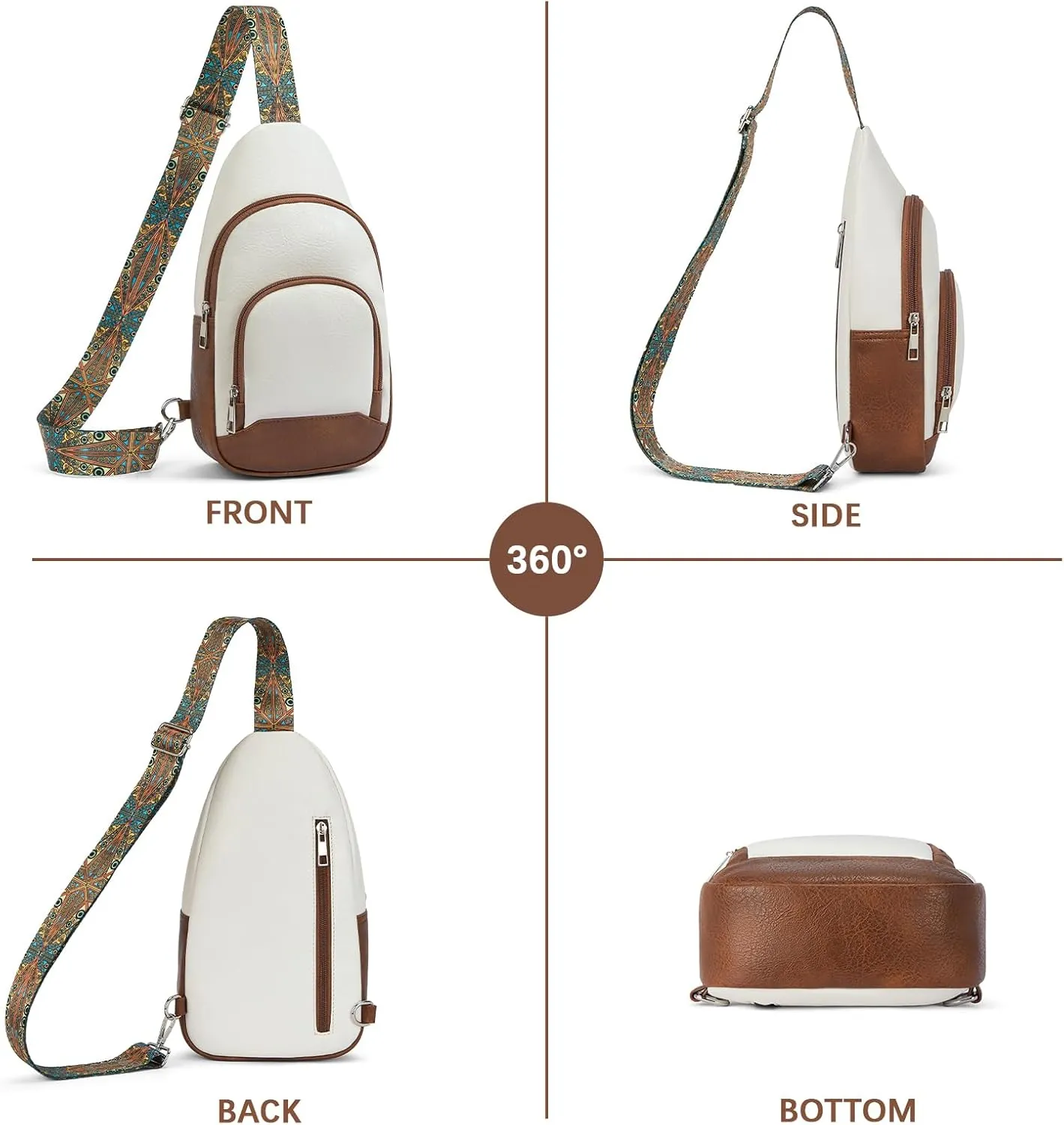 BOSTANTEN Small Sling Bag for Women Leather Crossbody Bags Fanny Pack Chest Bag for Travel
