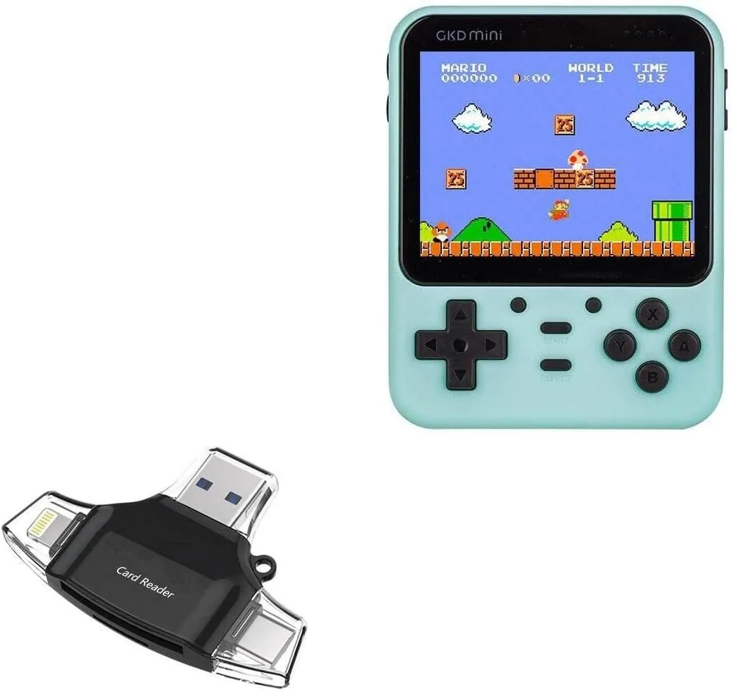 BoxWave Smart Gadget Compatible with Game Kiddy GKD Mini - AllReader SD Card Reader, microSD Card Reader SD Compact USB - Jet Black
