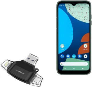 BoxWave Smart Gadget Compatible with Murena Fairphone 4 - AllReader SD Card Reader, microSD Card Reader SD Compact USB - Jet Black