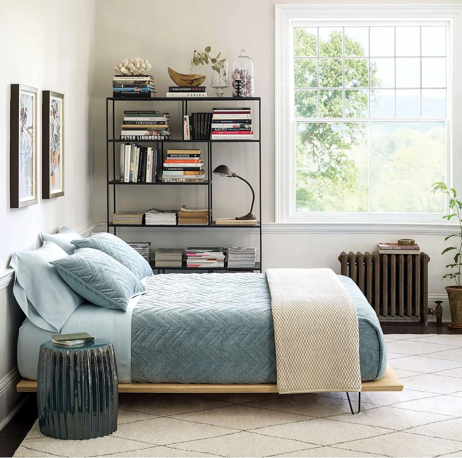 Brentwood Velvet Ocean Quilt, King Size, Blue Solid Pattern